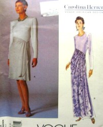 2111 C HERRERA CONTRAST OVERLAY LS DRESS LENGTHS PATTERN 12-16